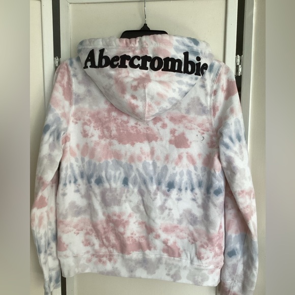 ABERCROMBIE KIDS Sherpa hoodie jacket Sz 13 / 14 tie dye full-zip EUC - Picture 3 of 6